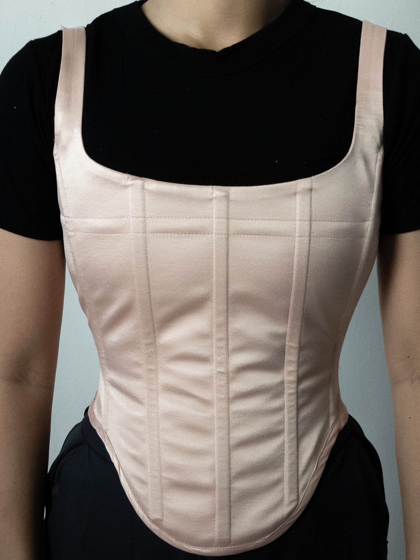 Brigitte Corset- Blush Charmeuse