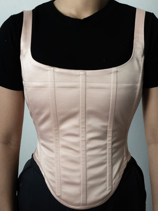 Brigitte Corset- Blush Charmeuse